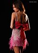 Rachel Allan 40776 Feather Hem Back Bow Embellished Dress
