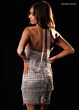 Rachel Allan 40778C Choker Drape Strapless Fringe Dress