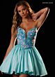 Rachel Allan 40796 Floral Beaded Top Plunging Neckline Dress