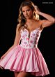 Rachel Allan 40796 Floral Beaded Top Plunging Neckline Dress