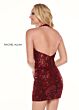 Rachel Allan 40047 Sequin Embroidery Halter Neckline Dress