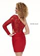 Rachel Allan 40091 Lace Bodice One Sleeve Dress