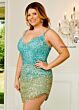 Rachel Allan 40165 Dolphin Hem Ombre Sequin Dress