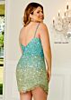 Rachel Allan 40165 Dolphin Hem Ombre Sequin Dress