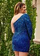 Rachel Allan 40181 One Sleeve Embellished Dress