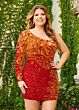 Rachel Allan 40181 One Sleeve Embellished Dress