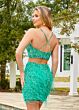 Rachel Allan 40187 Feather Skirt Two Piece Sequin Dress