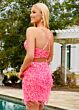 Rachel Allan 40187 Feather Skirt Two Piece Sequin Dress