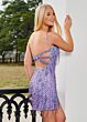 Rachel Allan 40189 Strappy Back Fringe Dress