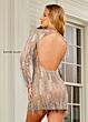 Rachel Allan 40196 High Neck Fringe Dress