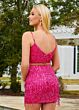 Rachel Allan 40199 Fringe Skirt Two Piece Sequin Dress