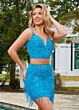 Rachel Allan 40199 Fringe Skirt Two Piece Sequin Dress