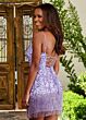 Rachel Allan 40251 Fringe Skirt Scoop Neck Dress