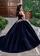 Rachel Allan RQ4048 Halter Neck Velvet Junior Quince Dress