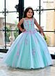 Rachel Allan RQ4040 Square Neck Removable Sleeve Mini Pageant Gown