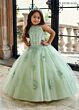 Rachel Allan RQ4042 Detached Sleeve High Neck Junior Pageant Dress