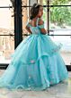 Rachel Allan RQ4043 Cold-Shoulder Corset Top Junior Pageant Dress