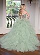 Rachel Allan 10230 Ruffle Skirt Beaded Bodice Mini Pageant Dress