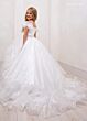 Rachel Allan 10240 Beaded Waist Cold-Shoulder Junior Pageant Dress