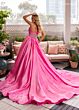 Rachel Allan 50376 Beaded Waist High Slit Dress