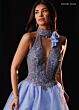 Rachel Allan 50420 Beaded Bodice Plunging Choker Neck Dress