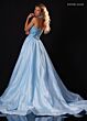 Rachel Allan 50423 High Slit Taffeta Strapless Dress
