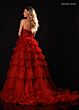 Rachel Allan 50431 Strapless Beaded Tiered Ruffle Skirt Dress