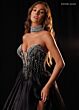 Rachel Allan 50434 Plunging Neck Basque Waist Dress