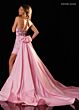 Rachel Allan 50436 Fringe Skirt Beaded Strapless Dress