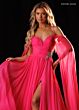 Rachel Allan 50444 A-Line Chiffon Hanging Sleeve Dress