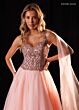 Rachel Allan 50445 Asymmetric Neck Beaded Bodice Dress