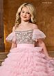Rachel Allan 10210 Cold-Shoulder Ruffle Skirt Mini Pageant Gown