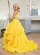 Rachel Allan 10260 Layered Skirt One Sleeve Dress