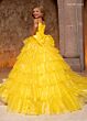 Rachel Allan 10263 Layered Skirt Fringe Straps Dress