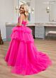 Rachel Allan 10272 Layered Skirt Ruched Top Dress