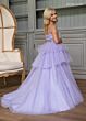 Rachel Allan 10272 Layered Skirt Ruched Top Dress