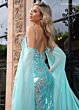 Rachel Allan 50318 Cape Sleeves Side Slit Embellished Dress
