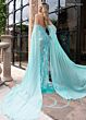 Rachel Allan 50318 Cape Sleeves Side Slit Embellished Dress