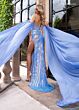 Rachel Allan 50318 Cape Sleeves Side Slit Embellished Dress