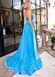 Rachel Allan 50321 Beaded Waist High Slit Strapless Dress