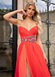 Rachel Allan 50321 Beaded Waist High Slit Strapless Dress