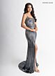 Rachel Allan 50390 Front Slit Beaded Scoop Neck Dress