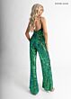 Rachel Allan 50391 Choker Cape Sequined Jumpsuit