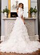 Rachel Allan 50395 Cold-Shoulder Ruffle Sleeve Overskirt Jumpsuit