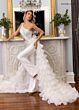 Rachel Allan 50395 Cold-Shoulder Ruffle Sleeve Overskirt Jumpsuit