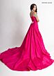 Rachel Allan 50396 Beaded Sleeve Ruched Taffeta Dress