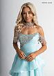 Rachel Allan 50401 Tiered Skirt Jeweled Off-The-Shoulder Dress