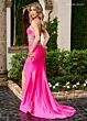 Rachel Allan 70475 One-Shoulder Neck Illusion Midriff Dress