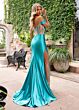 Rachel Allan 70686 Off-The-Shoulder Sheer Bodice Dress