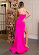 Rachel Allan 70692 Halter Keyhole Neck Ruched Side Dress